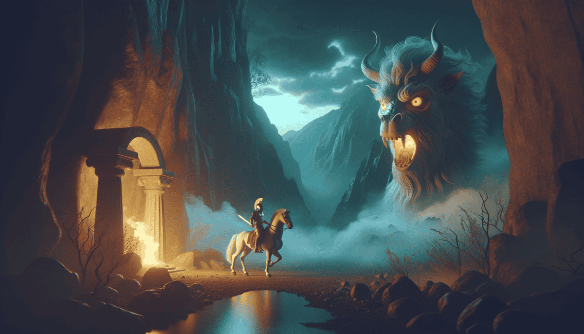 Bellerophon and the Chimera: Soaring on Pegasus to Battle Mythical Beasts 3 Image Description