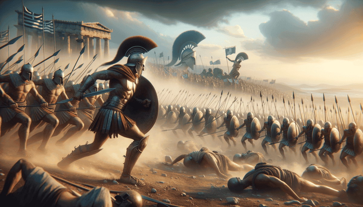 War Drums and Battle Cries: The Fierce Echoes of Ancient Greek Valor 3 Image Description