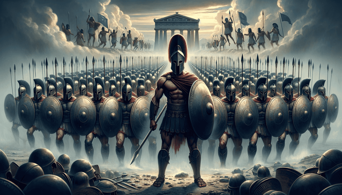 War Drums and Battle Cries: The Fierce Echoes of Ancient Greek Valor 1 Image Description