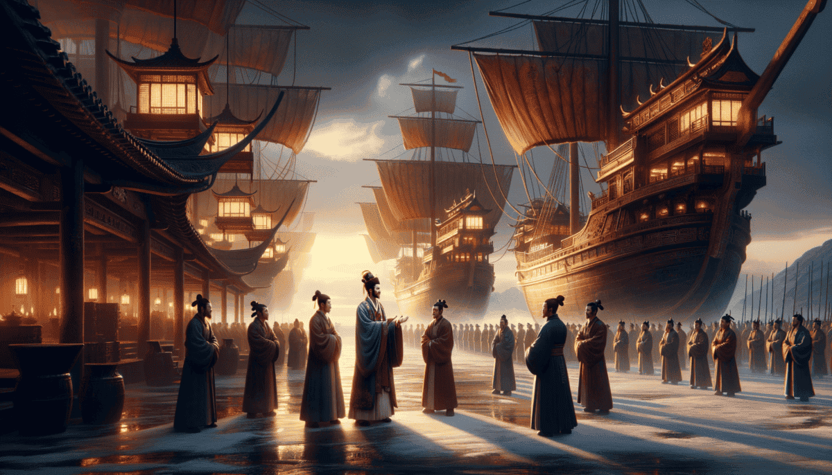 Zheng He's Odyssey: Giant Fleets of the Ming Dynasty Unlocking the World 1 Image Description