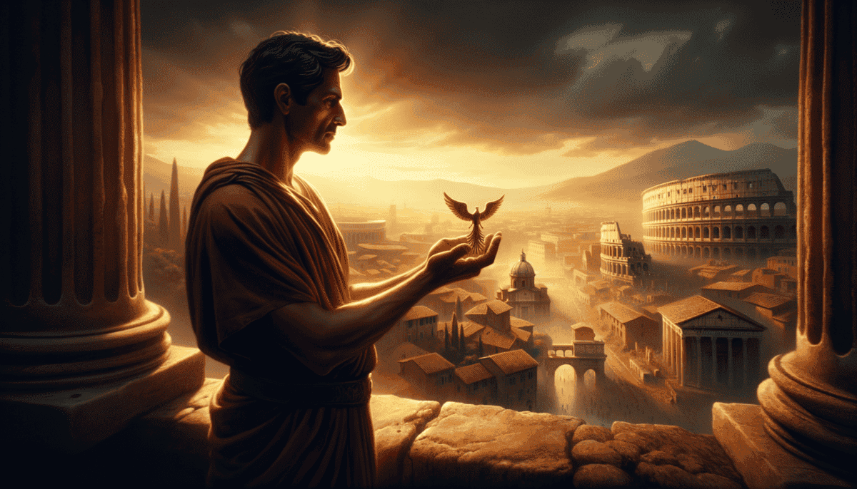 Ancient Rome's Sacred Phoenix: Myth, Power, and the Eternal City 5 Image Description