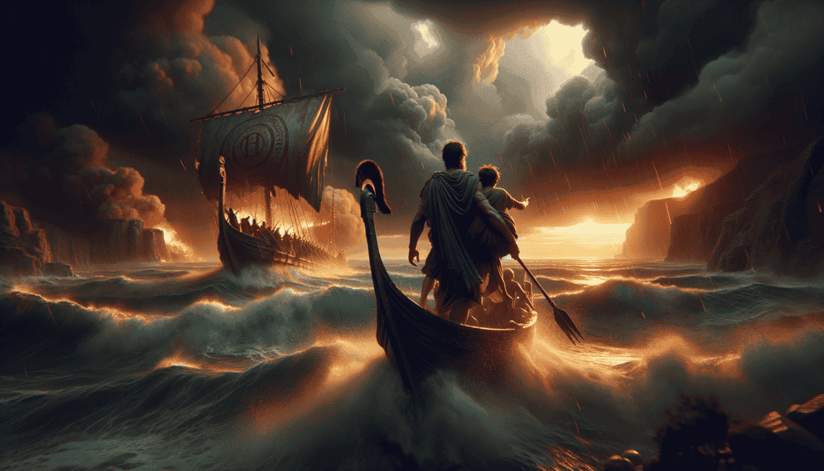 Aeneas Escapes Troy: The Legendary Journey to Found Rome 2 Image Description