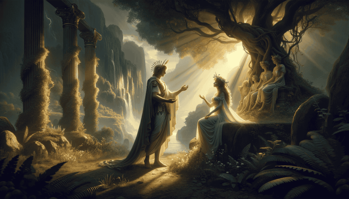 Mars and Rhea Silvia: Divine Encounters and the Birth of Rome's Founders 1 Image Description