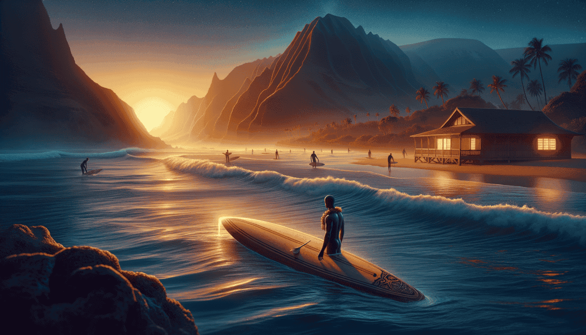 Surfing Through Time: The Ancient Art of Riding the Waves 2 Image Description