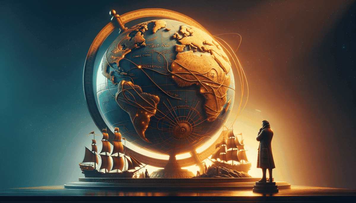 James Cook's Odyssey: Charting Unseen Pacific Shores, from Australia to Hawaii 5 Image Description