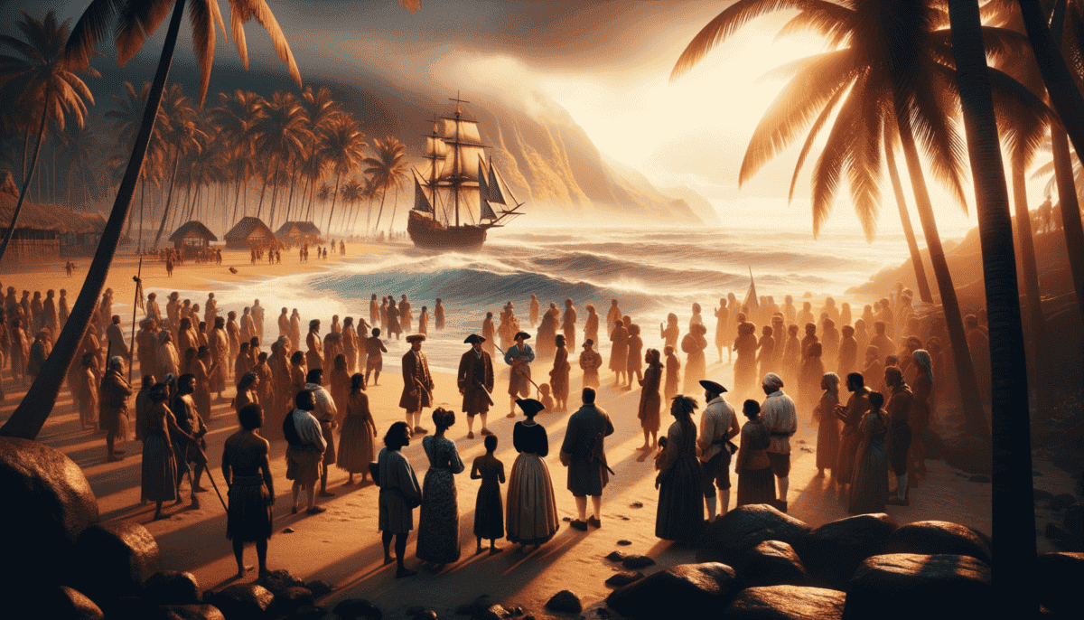 James Cook's Odyssey: Charting Unseen Pacific Shores, from Australia to Hawaii 4 Image Description