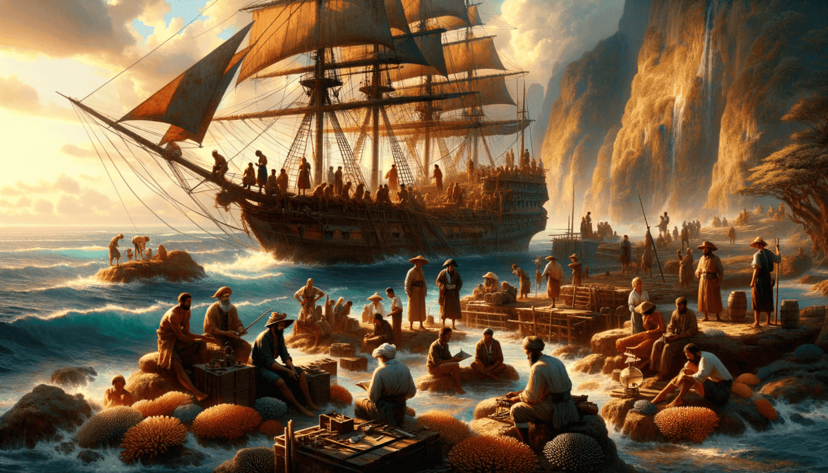 James Cook's Odyssey: Charting Unseen Pacific Shores, from Australia to Hawaii 3 Image Description