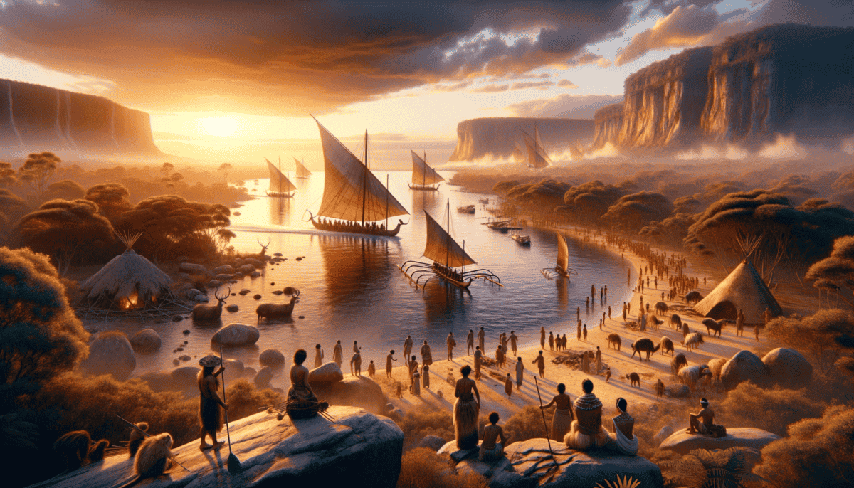 Oceania's Dawn: The Tale of Human Endeavor from 60,000 Years Ago 4 Image Description