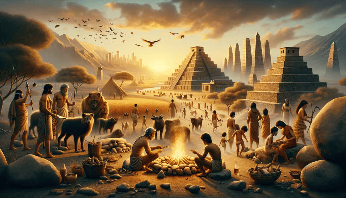 The Epic Journey of Human Civilization: From Stone Tools to Cities 1 Image Description