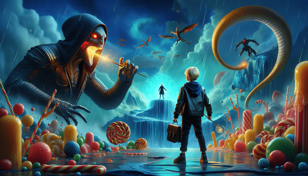 King Gabriel and the Terminator’s Candy Volcano Showdown! 3 Image Description