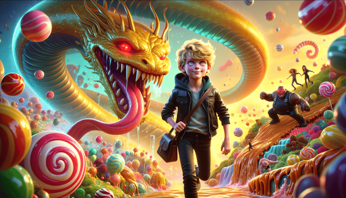 King Gabriel and the Terminator’s Candy Volcano Showdown! 1 Image Description