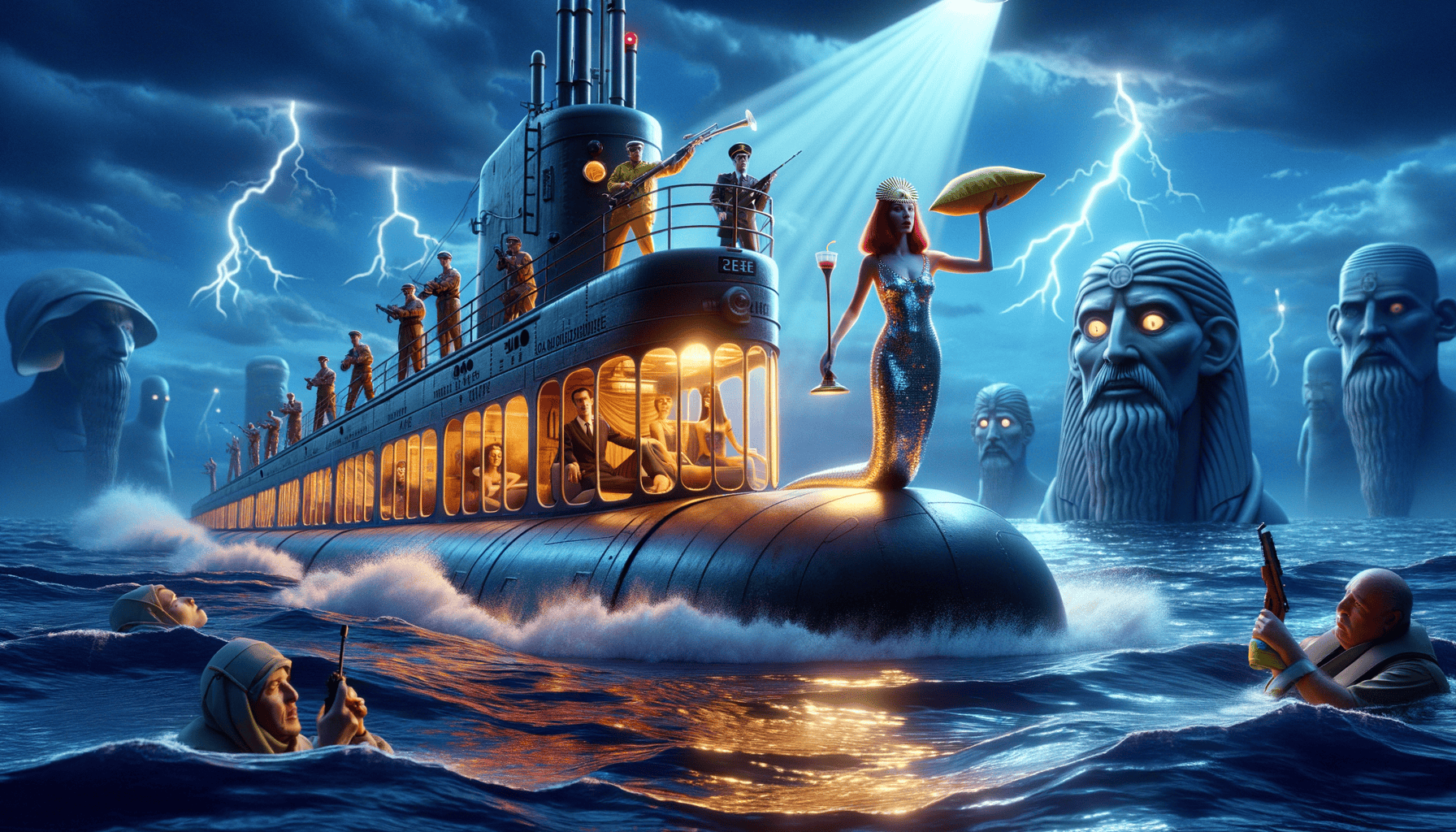 The Periscope Smoothie and Private Yawn: A 1962 Submarine Adventure with Cleopatra and Singing Lightning 4 Image Description