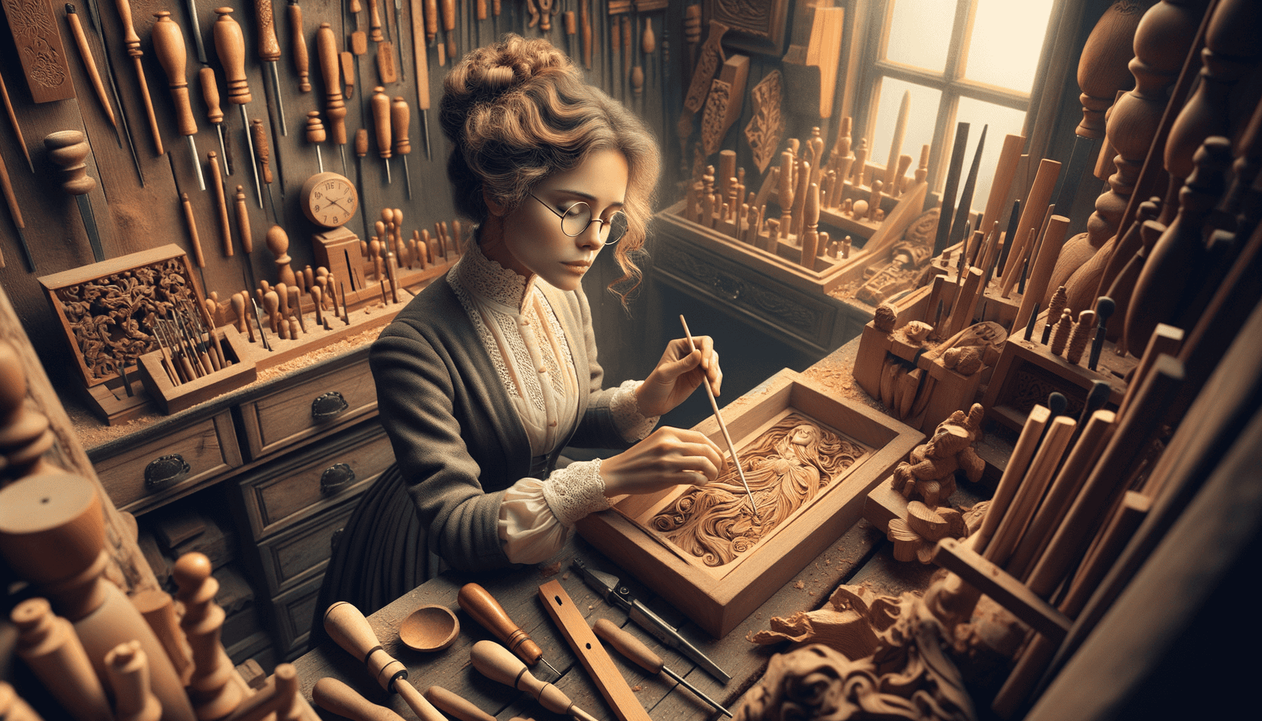 Elizabeth Gilbert (1826-1885): The Blind Woodcarver's Masterpieces Without Sight or School 3 Image Description